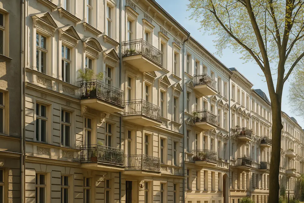 Historische Altbauten in einem typischen Berliner Viertel, die den Bestandmarkt prägen.