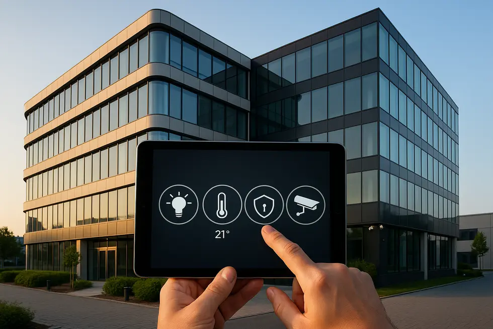 Ein Beispiel für vernetzte Gebäudetechnik mit Smart-Home-Integration in einem modernen Business-Umfeld.