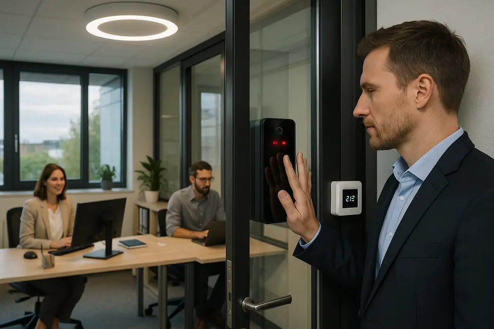 Ein Beispiel für vernetzte Gebäudetechnik mit Smart-Home-Integration in einem modernen Business-Umfeld.